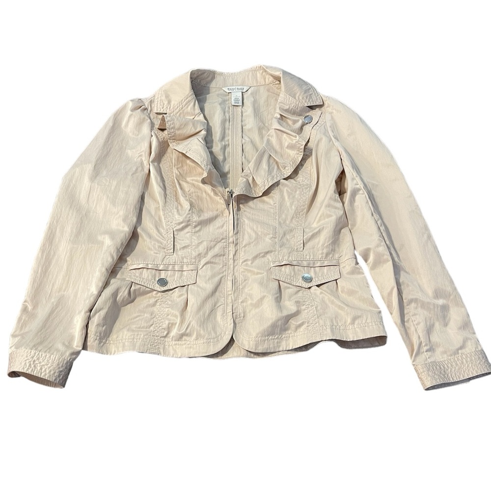 White House/Black Market Ruffle Jacket size 12